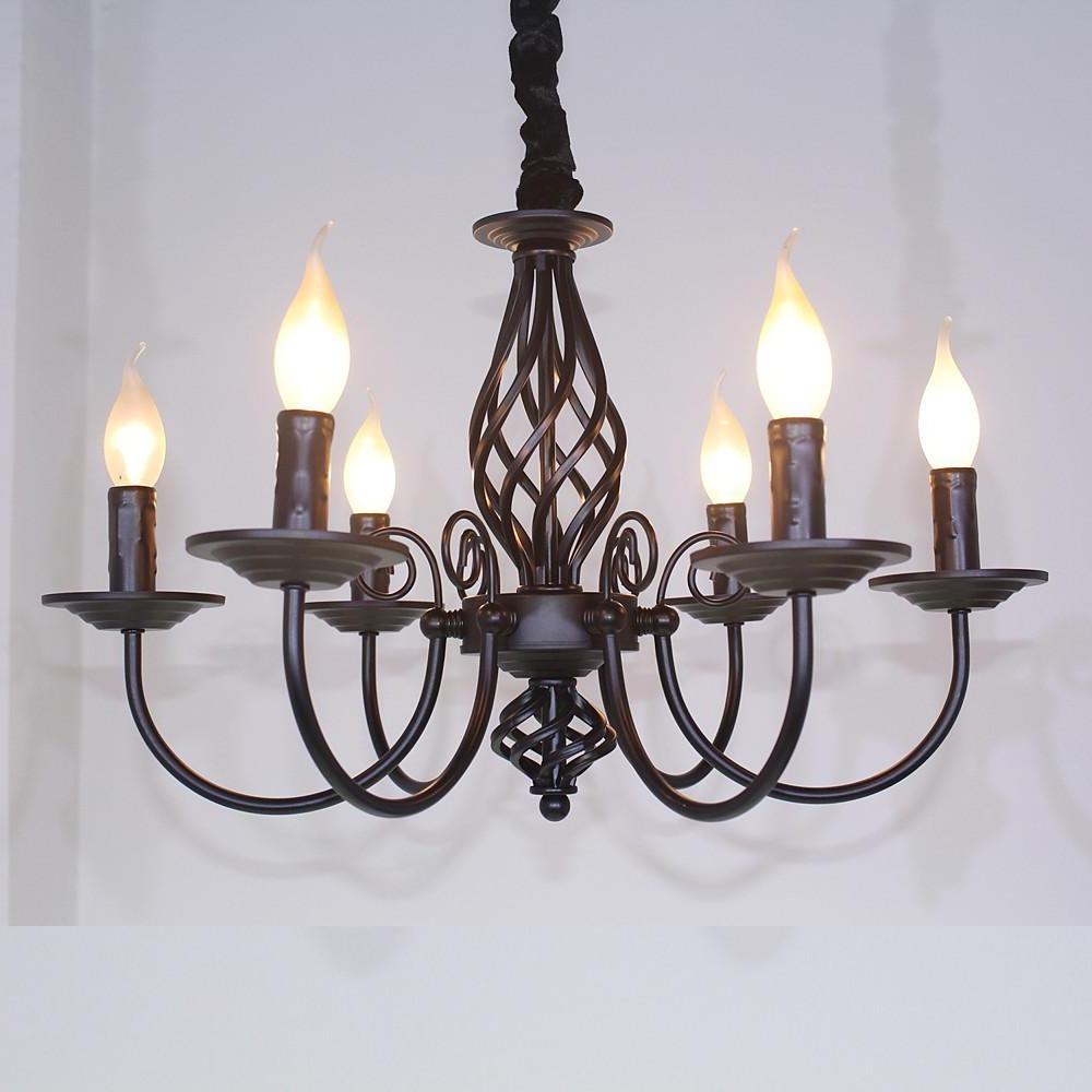 Black finish candle-style chandelier