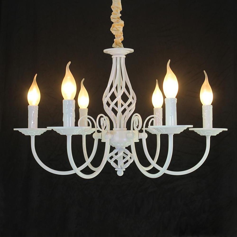 White finish candle-style chandelier